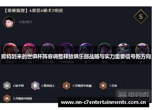 即将到来的世俱杯阵容调整释放俱乐部战略与实力重要信号新方向